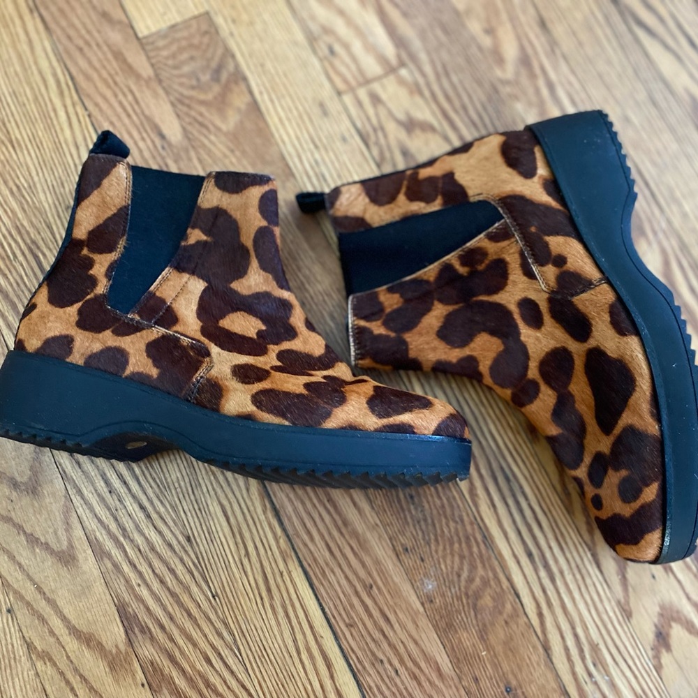 Genuine Calf Hair Platform Bootie.  Size 11